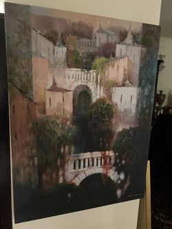 29x41 city view oil painting on canvas