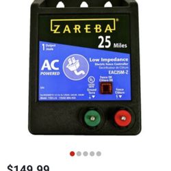 Zareba  25 Mile AC Low Impedance Fence Charger, 1.0 Joule Output, 115V 60 Cycle Pulsed Output, EAC25M-Z