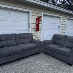 Modern Gray Sofa Set — Super Clean, Ready to Enjoy, Delivery Available!