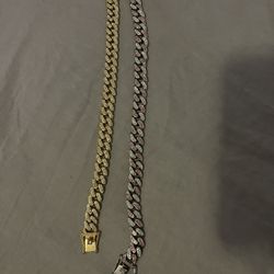 Dog Collar Chain Pink And Silver And Gold