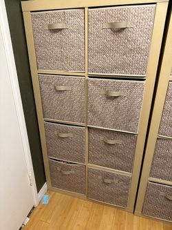 Wooden cabinet with baskets