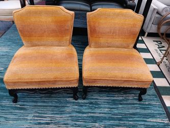 Vintage Yellow Footed Parlor Low Rise Chair $125 Each OBO!
