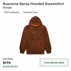 Supreme Spray Hooded Hoodie Medium 