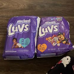 luvs size 2 and 3 