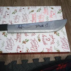 Autographed Plastic Machete With Proof Jason Voorhees
