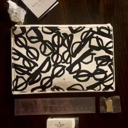 Kate Spade Literary Glasses Pencil Pouch**New With Tags**