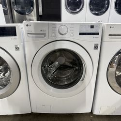 LG white LG front load washer 