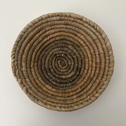 Vintage Boho Farmhouse Jungalow Woven Rattan Basket