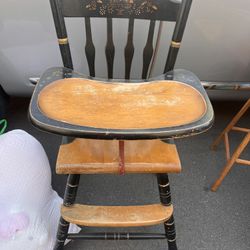 Antique All Wood High Chair