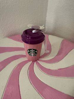 STARBUCKS DISNEY PARK PINK CUP ORNAMENT