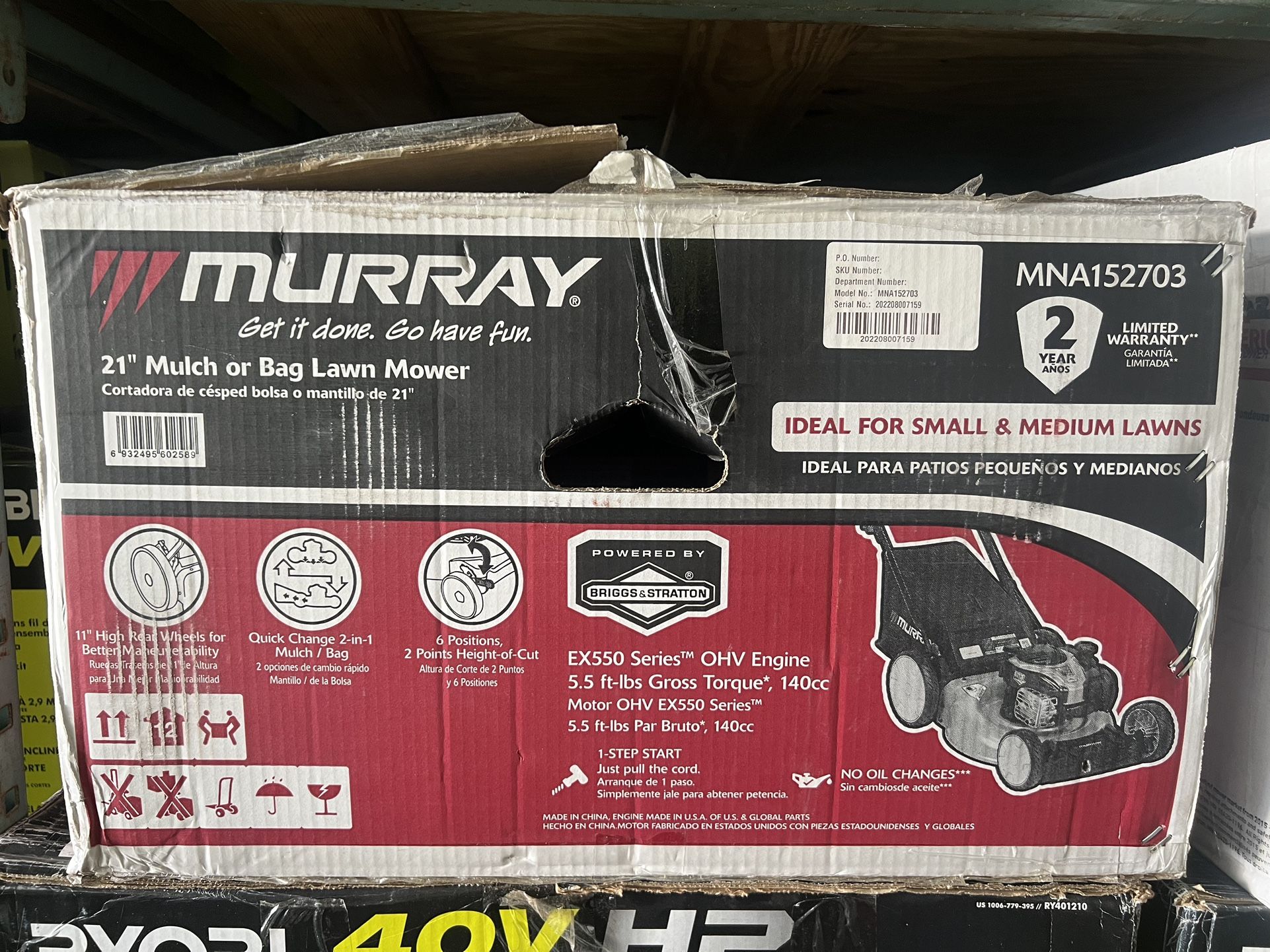 Murray 21 in. 140 cc Briggs and Stratton Walk Behind Gas Push Lawn Mower with Height Adjustment