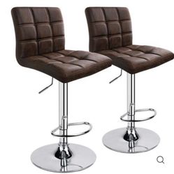 2 Dark Brown Bar Stools