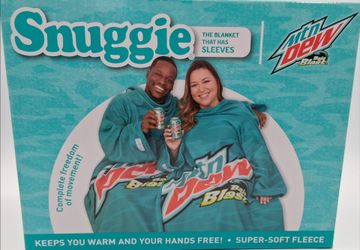 New Mountain Dew Baja Blast Snuggie Wearable Blanket.