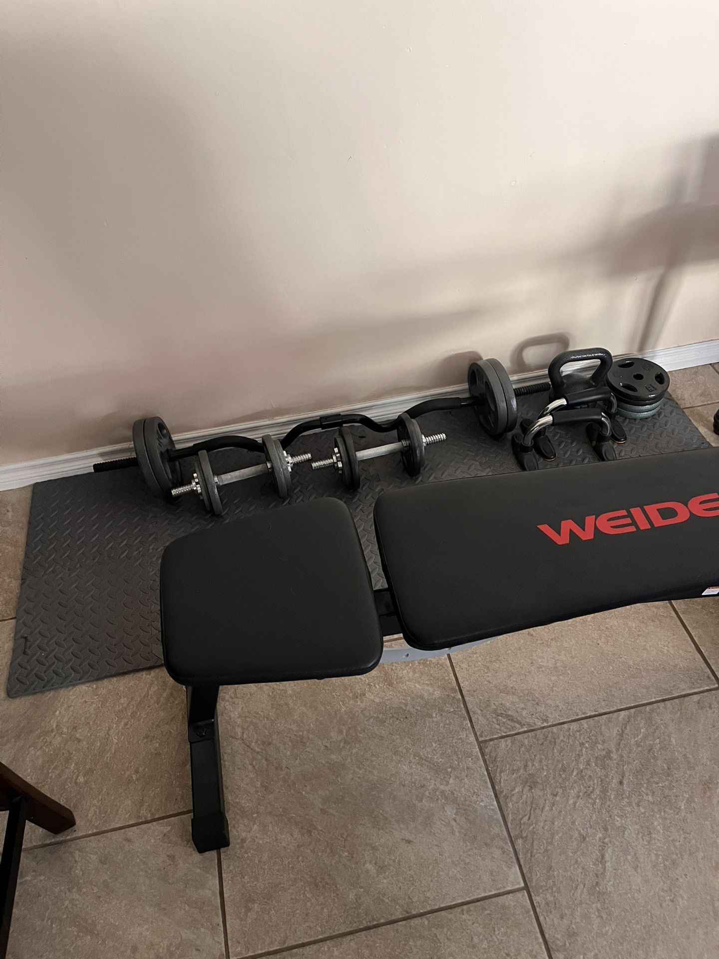 Adjustable Bench And Various Weights