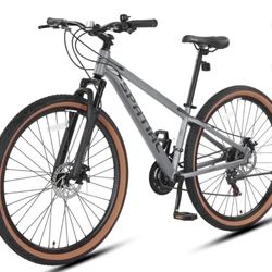 SPATIAL 29 inch Mountain Bike, 21 Speeds Lightweight Aluminum Frame Mountain Bicycle,Fits Men Women Teenagers Adult Disc Brake MTB Bicycles,Silver