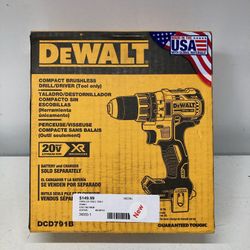 DEWALT DCD791B Compact Brushless Drill/Driver Tool Only 