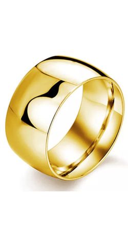 12mm Gold Stainless Steel Ring