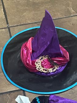 Halloween Witch Hat Purple Pink Costume