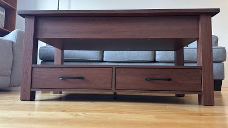 Rolanstar Lift Top Coffee Table with Drawers and Hidden Compartment