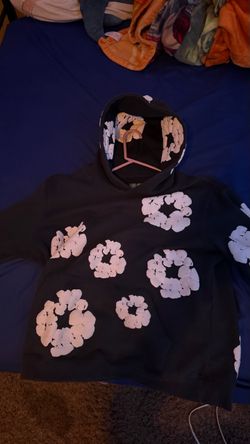 Navy Blue Denim Tear Hoodie