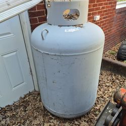 Propane tank with valves removed