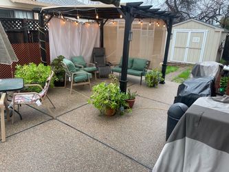 Outdoor Pergola with Curtains
