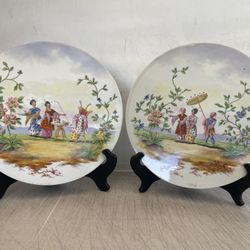 Pair of Antique Le Tallec Paris Hand-Painted Chinoiserie Designs Porcelain Panels, 19th C. France