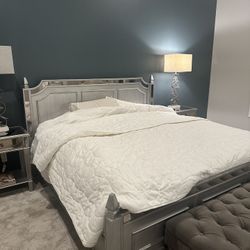 Mirrored Silver Bed Frame 
