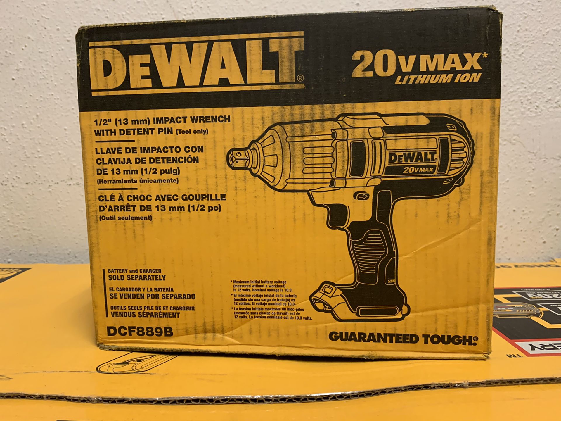 DEWALT 20-Volt MAX Lithium-Ion Cordless 1/2 in. High Torque Impact Wrench with Detent Pin (Tool-Only)