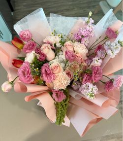 Garden mix flowers pink Boquete