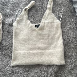 Fuzzy Sweater & Crop Top