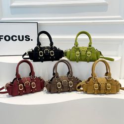 Women' French Vintage Train-Conductor Bag - Retro Locomotive Design Handbag, Solid Color Large Capacity Phone Suitable for Phone, Lipstick, Keys - Cas