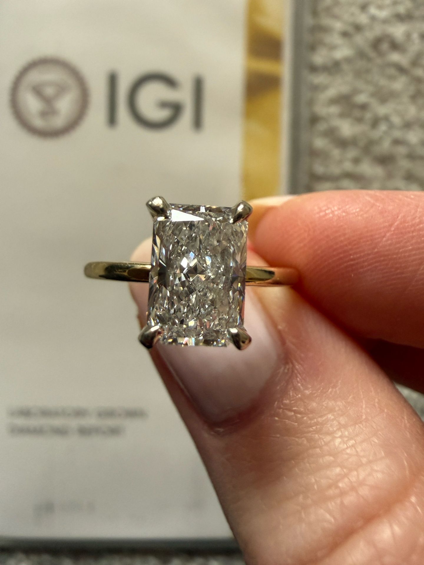 Radiant Cut Lab Grown Diamond Ring 