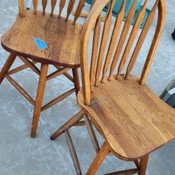 Oal Swevel Chairs Pair