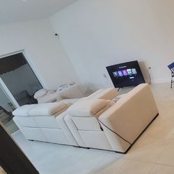 Arlo Light Beige Fabric Mediom Dual Power Arm Reclining 