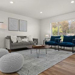 Blue sling accent chairs