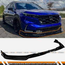 For 2023-25 Honda CRV CR-V JDM V Style 3pc Gloss Black Front Bumper Lip Splitter