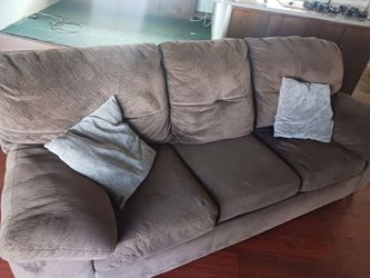 Grey and light brown couch