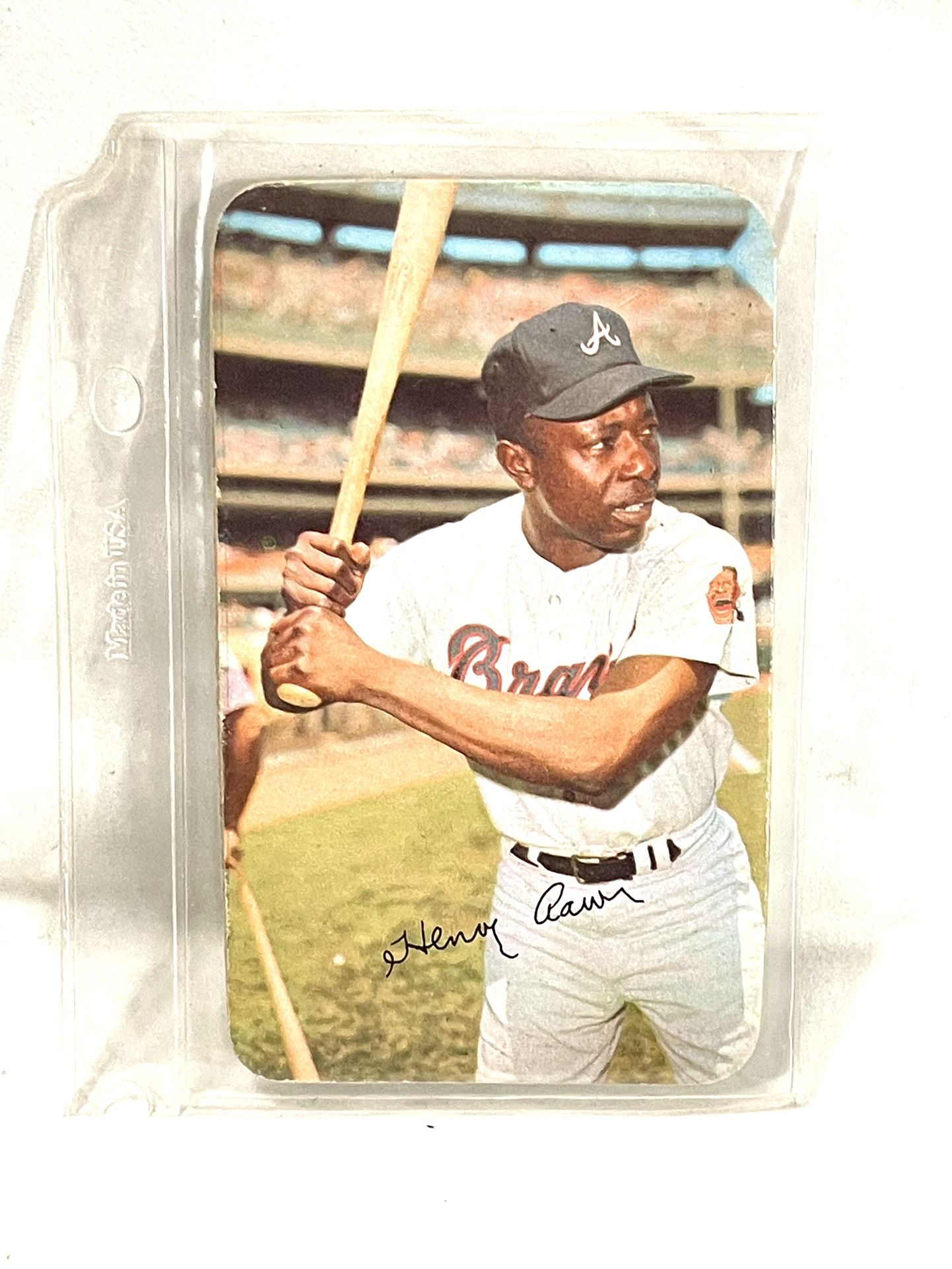 Great Condition 1971 Topps #44 Atlanta Braves (Hank Aaron) (SuperCard) Baseball Trading Card. Valued At $170