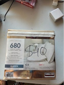 Factory Sealed: Kirkland Signature 680 Thread Count Queen Sheet Set (Oatmeal)