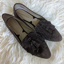 Suede Fringe Brown Loafers Sz 8