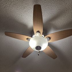 Ceiling Fan.  Reversible Blades Light Wood/ Dark Wood