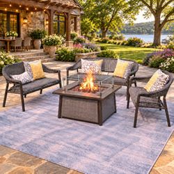 new in box patio set with fire pit