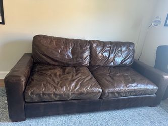 Restoration Hardware Maxwell Leather Sofa – Cocoa 6ft