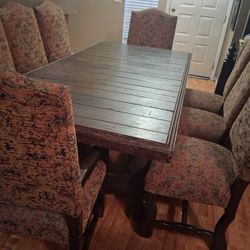 Rustic Elegance Dining Table 8 Chairs