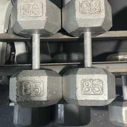 85lb Set Of Dumbbells 