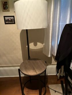 Floor Lamp with Built-In Side Table