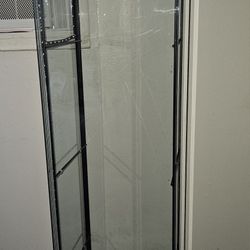Ikea Glass Cube   With 3 Shelves  +lights Included 