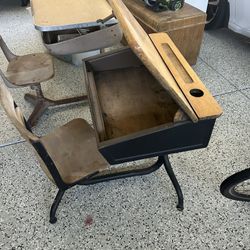 Vintage Student School Desk Circa 1950S