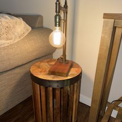 Side Table And Lamp